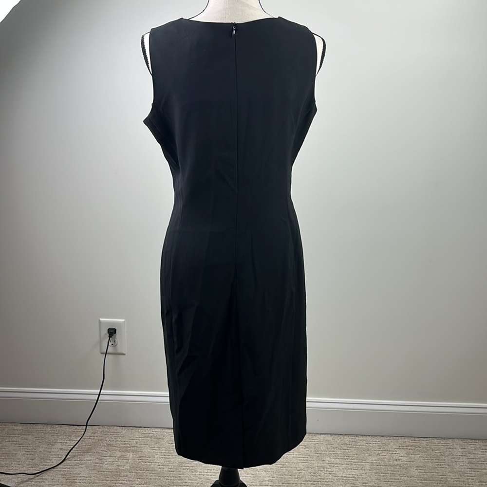 Ronni Nicole Women’s 10 Colorblock Sheath Dress Black Tan White Career Midi - Picture 2 of 2